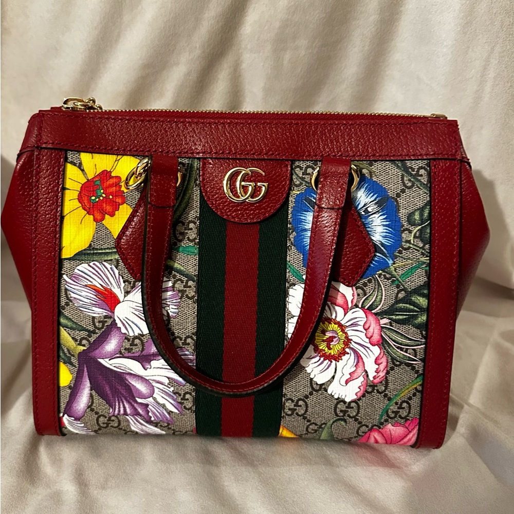 Gucci GG Supreme Monogram Floral Ophidia Small Tote